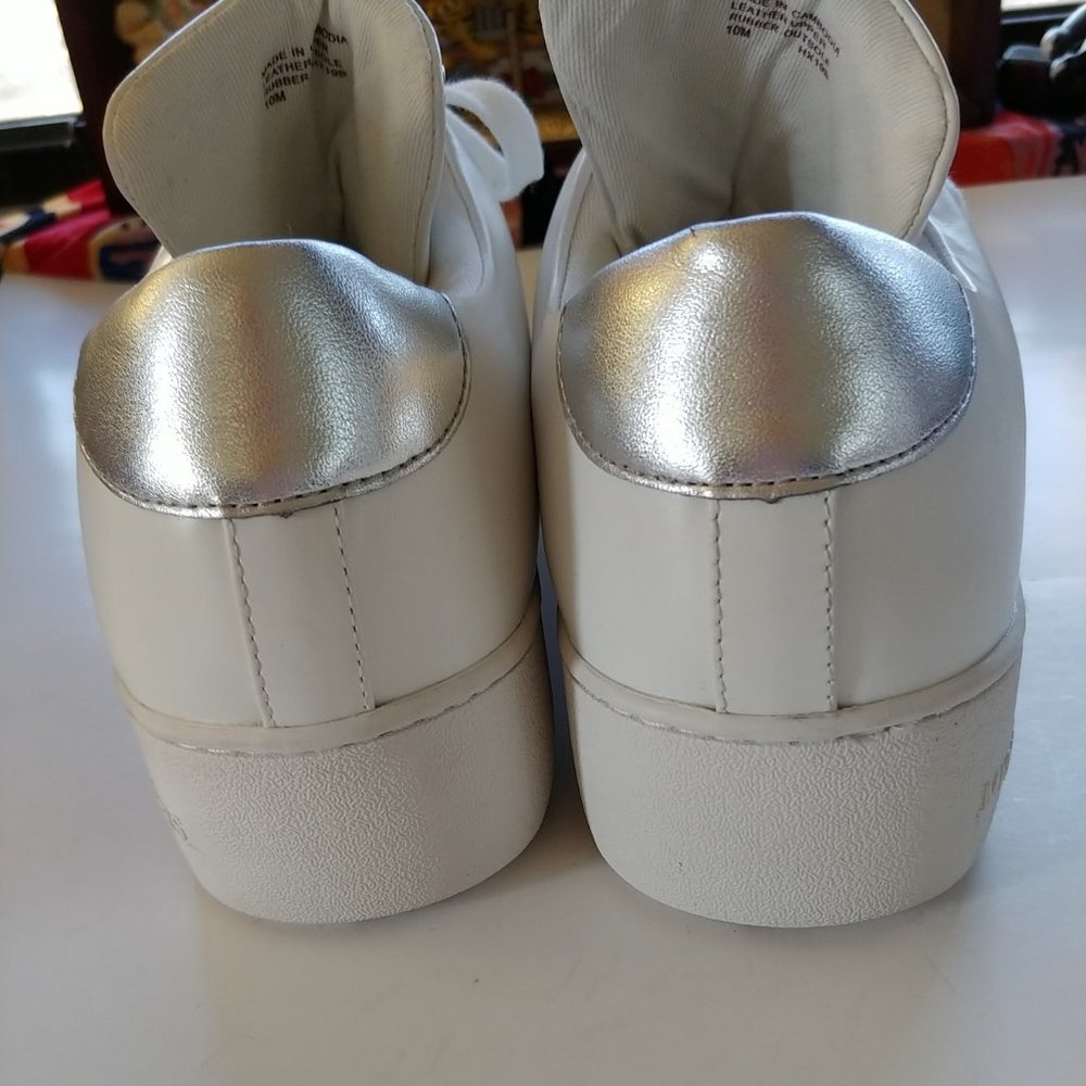 Michael Kors Mindy White Leather Studded Sneaker - Picture 6 of 14